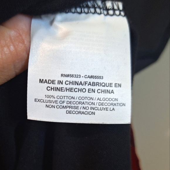 NIKE Air Force 1 medium athletic cut cotton tee shirt black red plaid bottom - Picture 7 of 8